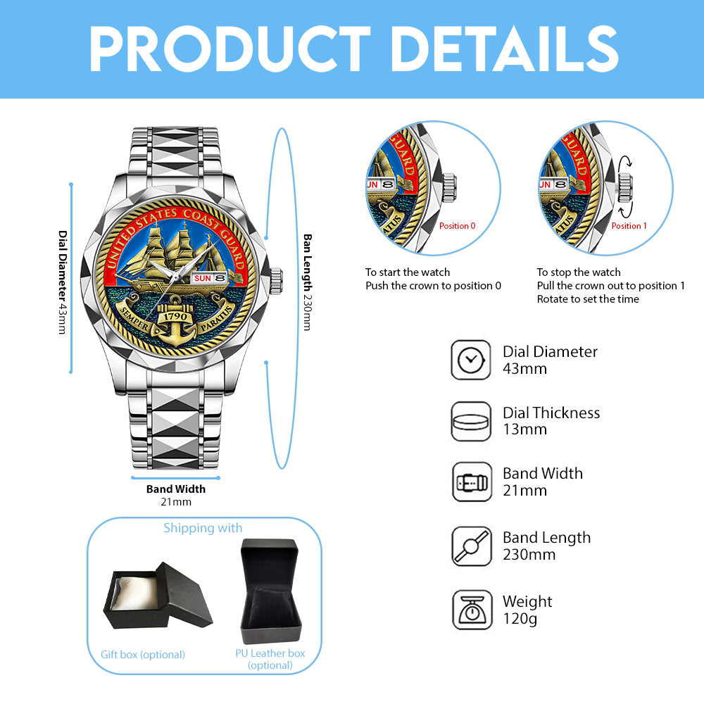 US Coast Guard Alloy Luxury Quartz Watch – MAITM12734