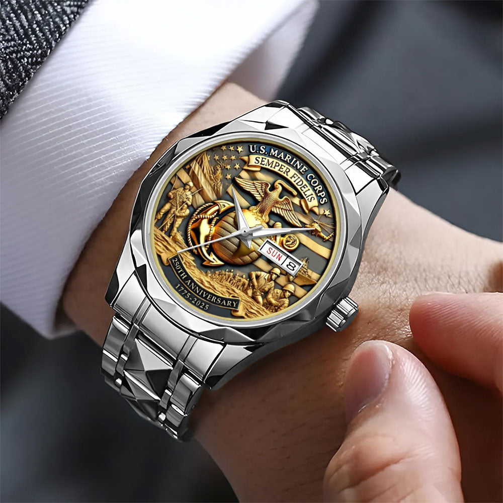 US Marine Corps Alloy Luxury Quartz Watch – MAITM 12288