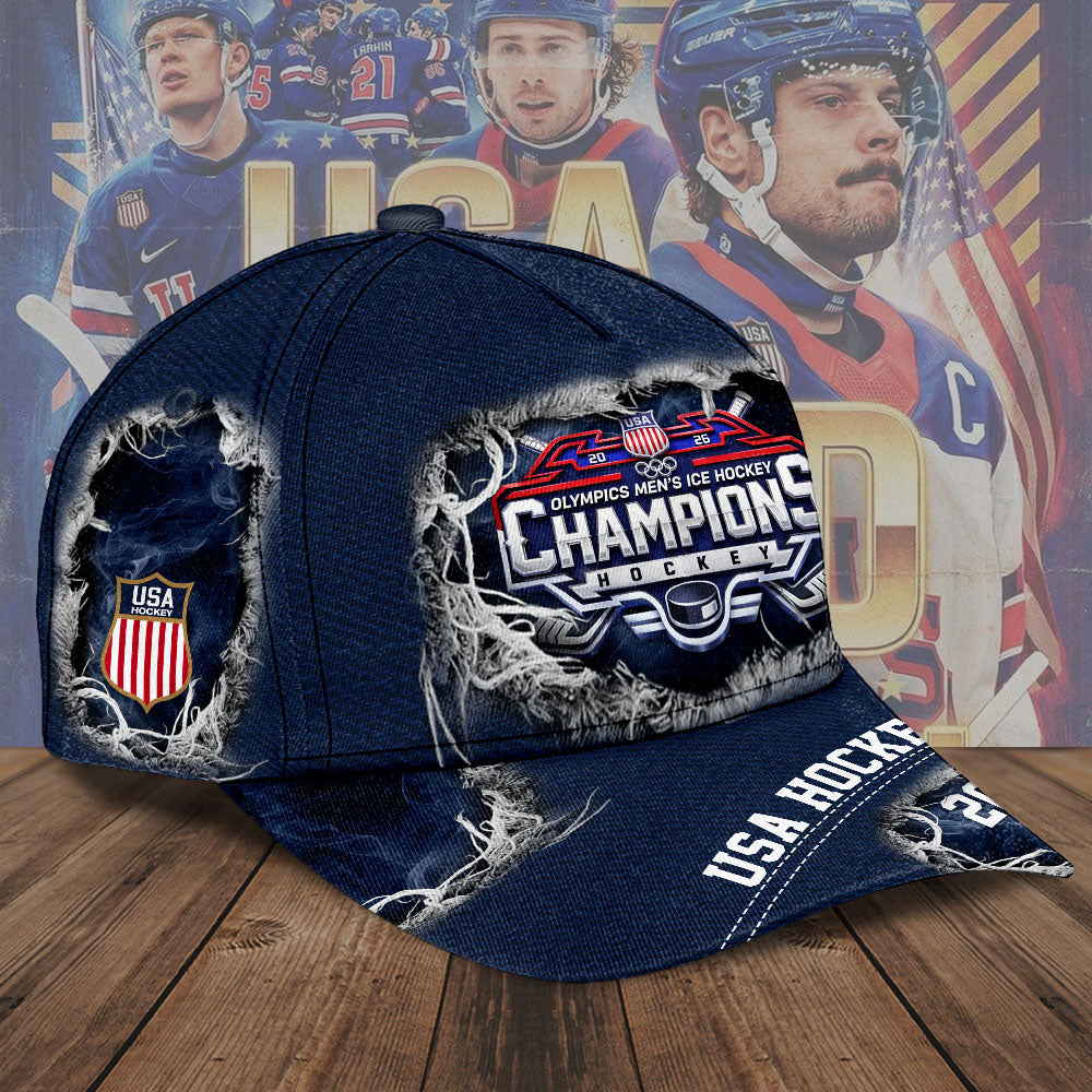 USA Men's Hockey 2026 Winter Olympics Gold Medal Classic Cap – TMTHU4057