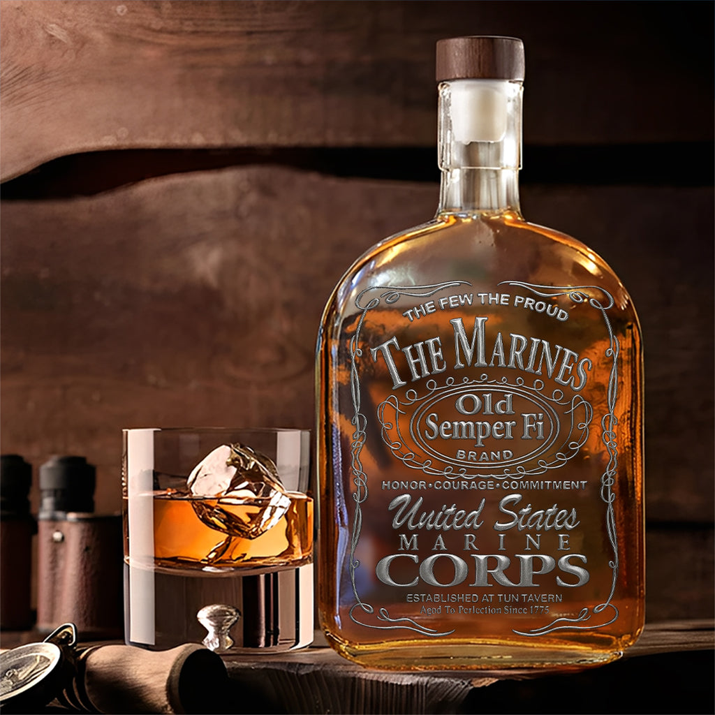 US Marine Corps 25oz Empty Whiskey Bottle – TMTHU651