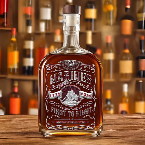 US Marine Corps 250th Anniversary 2025 25oz Empty Whiskey Bottle – TMTHU686