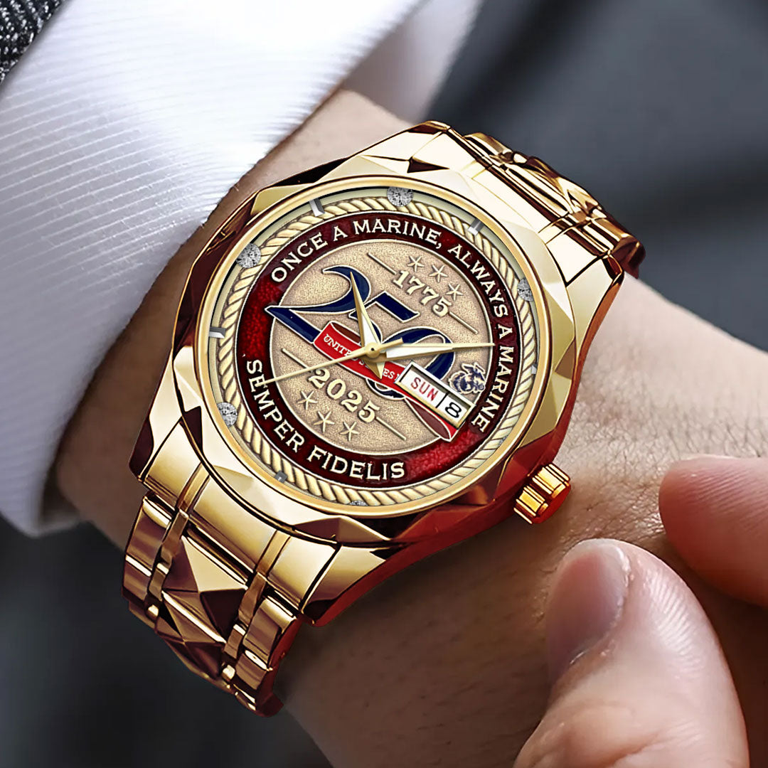 US Marine Corps 250th Anniversary 2025 Alloy Luxury Quartz Watch – TMTHU638