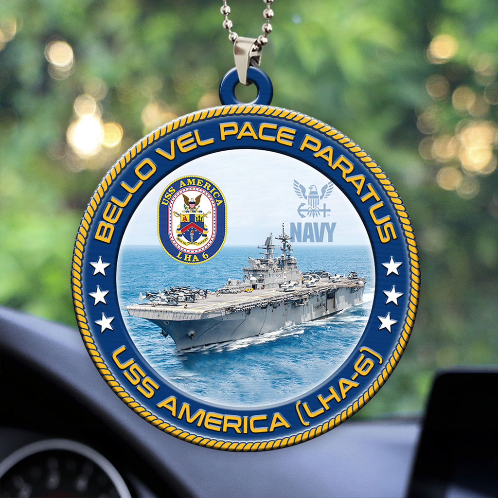 USS America (LHA-6) Custom Shape 2-sided Acrylic Car Ornament – HOATT13201