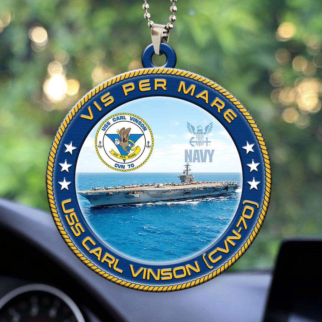 USS Carl Vinson (CVN-70) Custom Shape 2-sided Acrylic Car Ornament – HOATT13205