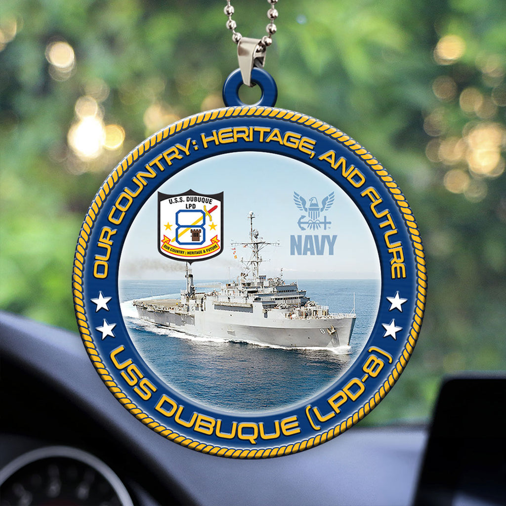 USS Dubuque (LPD-8) Custom Shape 2-sided Acrylic Car Ornament – HOATT13208
