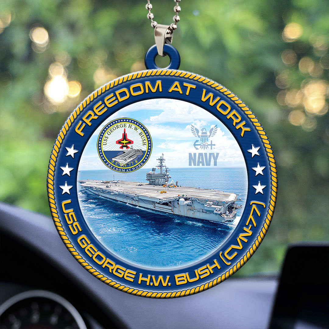 USS George H.W. Bush (CVN-77) Custom Shape 2-sided Acrylic Car Ornament – HOATT13213