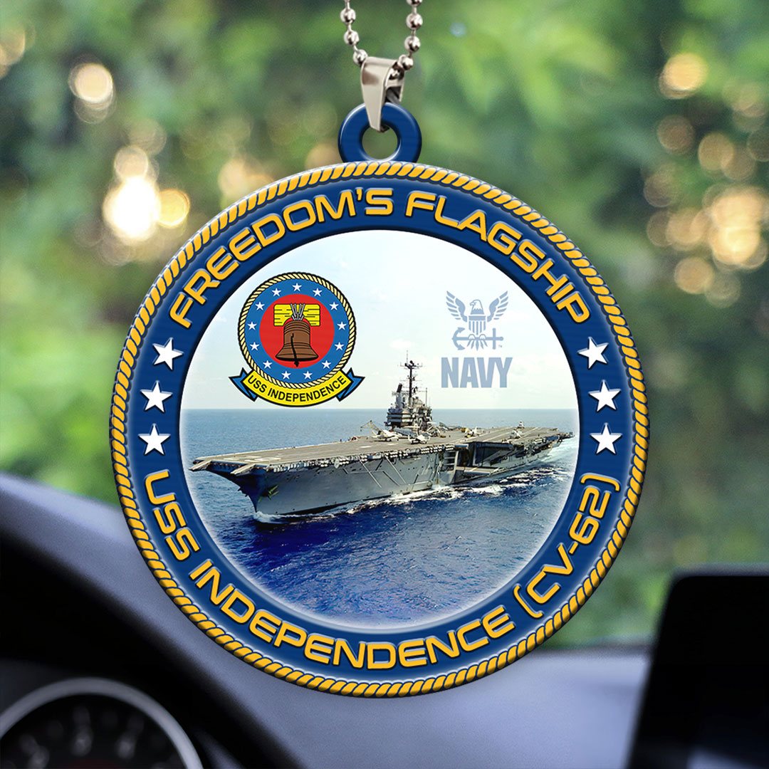 USS Independence (CV-62) Custom Shape 2-sided Acrylic Car Ornament – HOATT13218