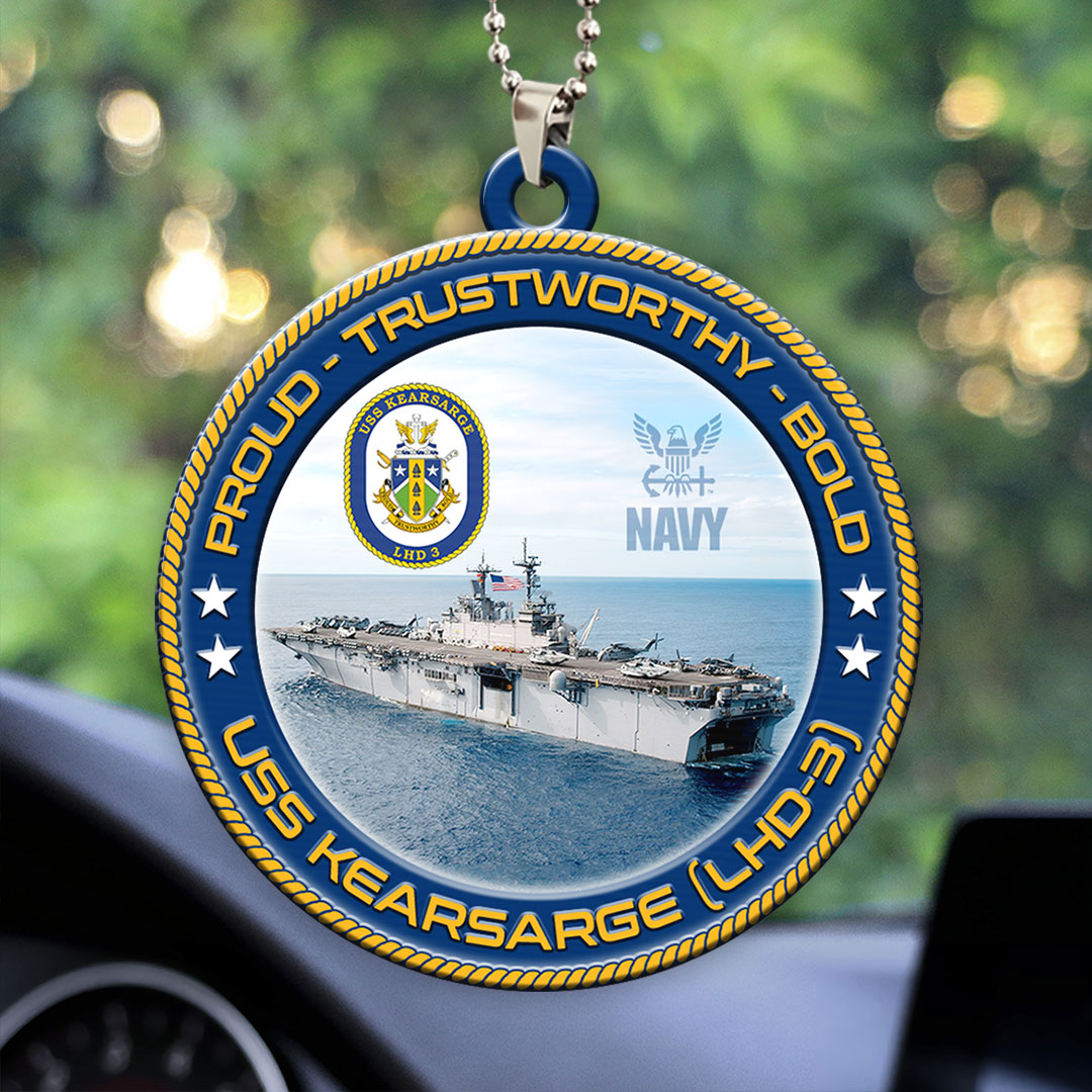 USS Kearsarge (LHD-3) Custom Shape 2-sided Acrylic Car Ornament – HOATT13223