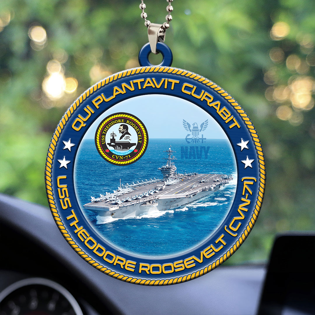 USS Theodore Roosevelt (CVN-71) Custom Shape 2-sided Acrylic Car Ornament – HOATT13231