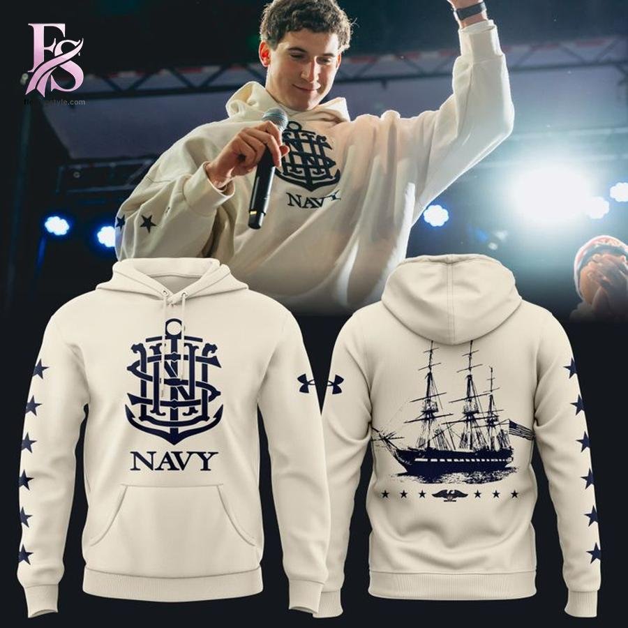 Under Armour Cream Navy Midshipmen Navy vs Army Game Hoodie