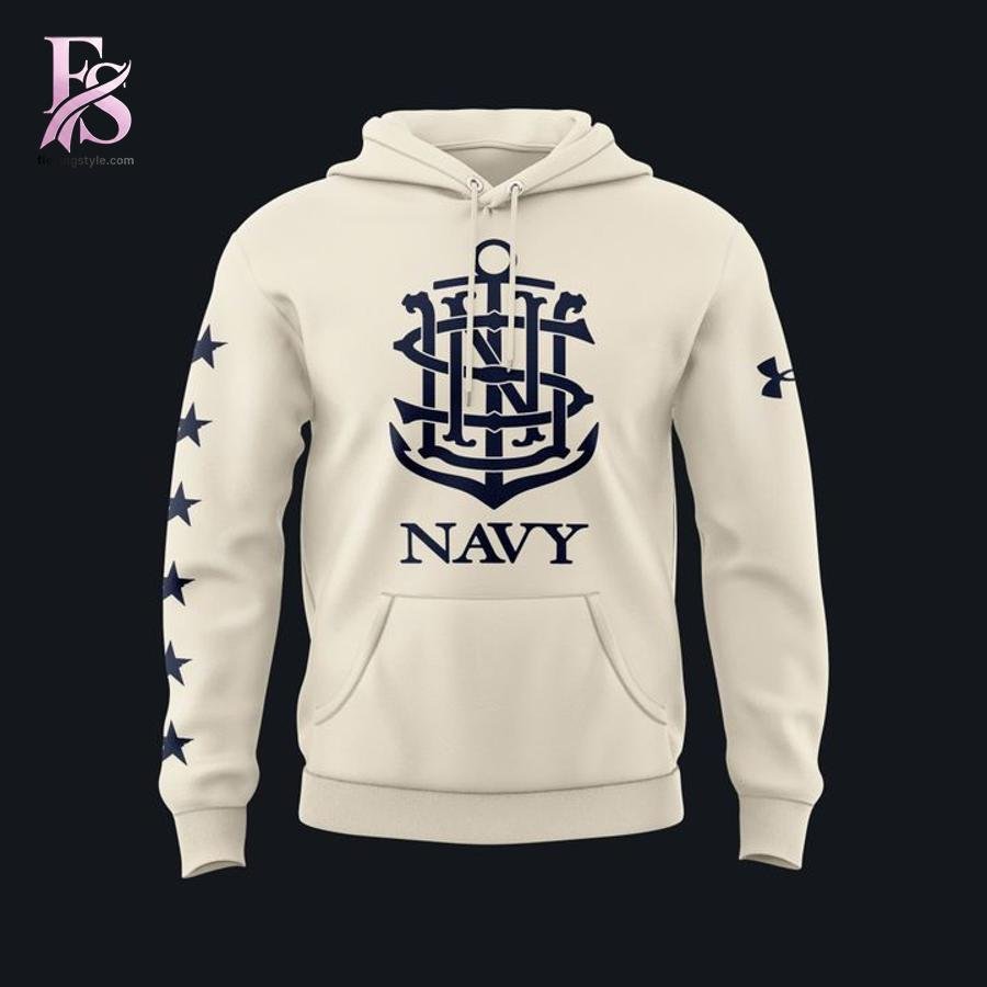Under Armour Cream Navy Midshipmen Navy vs Army Game Hoodie