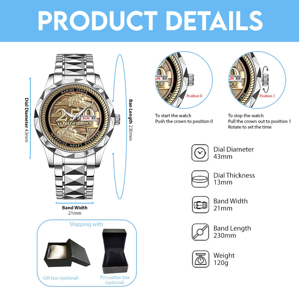 US Marine Corps Alloy Luxury Quartz Watch – MAITM 12126