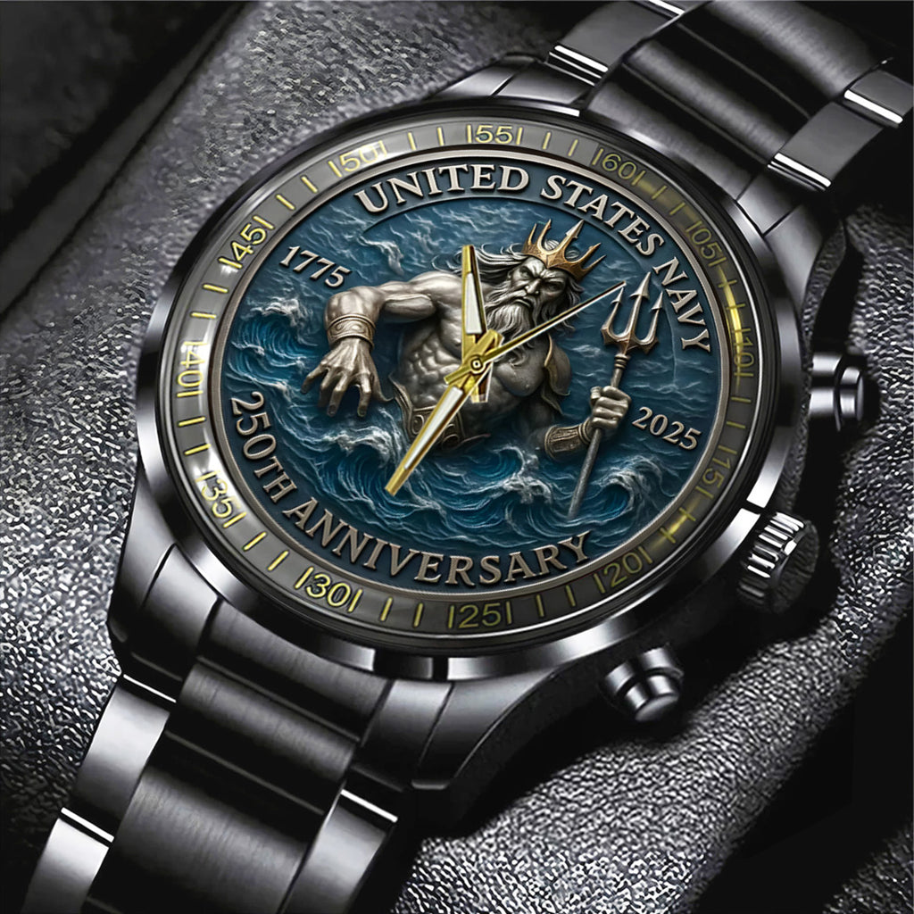 US Navy Black Stainless Steel Watch – TANTN15893