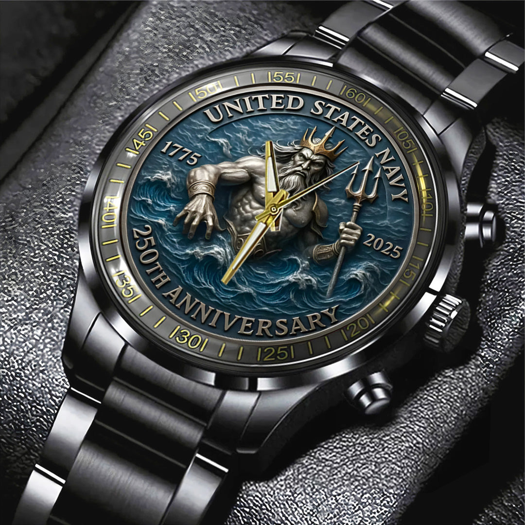 US Navy Black Stainless Steel Watch – TANTN15893