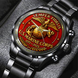 US Marine Corps Black Stainless Steel Watch – MAITM12579