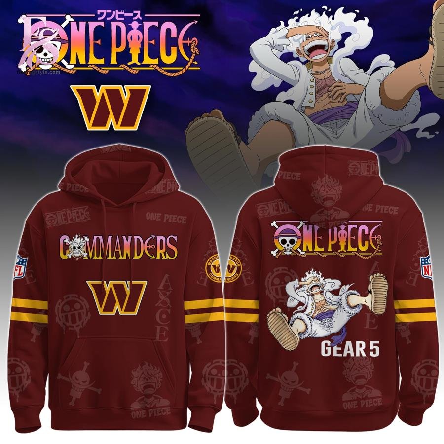 Washington Commanders Luffy Gear 5 Hoodie