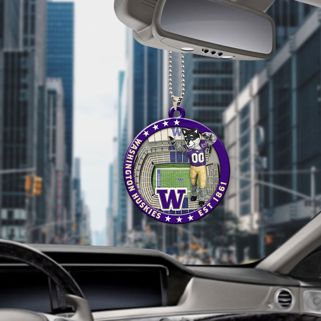 Washington Huskies Football Custom shape 2-sided Acrylic Car Ornament – HOATT13122