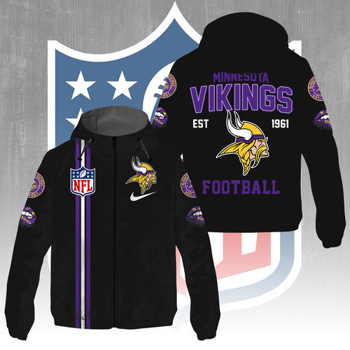 Minnesota Vikings 3D Windbreaker Jacket – GNE4294
