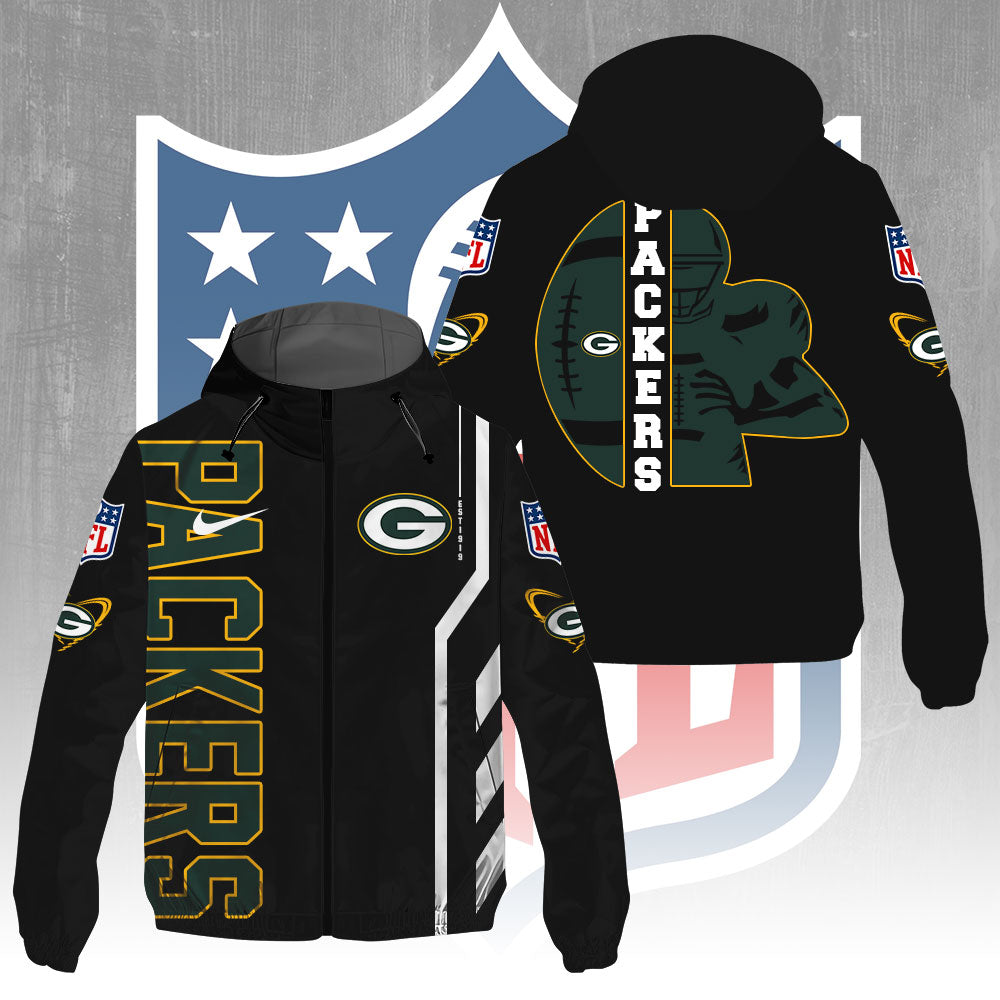 Green Bay Packers 3D Windbreaker Jacket – GNE4358