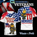 Winnie The Pooh Salute To Service Thank You Veterans Shirt