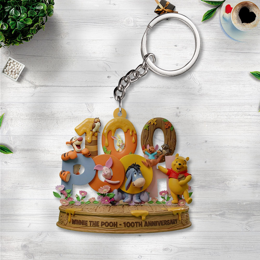 Winnie-the-Pooh 100th Anniversary Custom Shape 1-sided Keychain – TMTHU3119