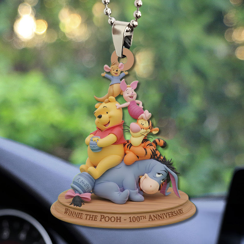 Winnie-the-Pooh 100th Anniversary Custom shape 2-sided Acrylic Car Ornament – TMTHU3092