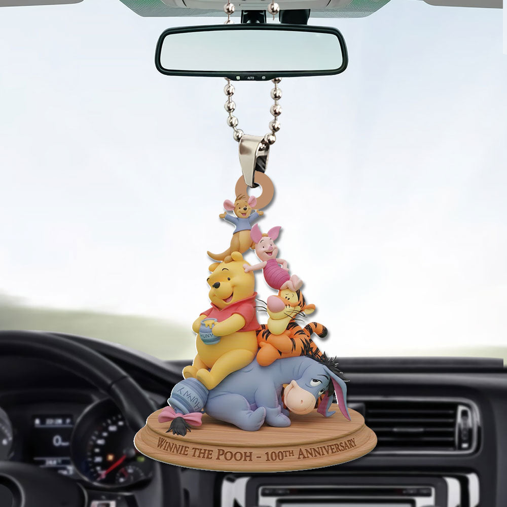 Winnie-the-Pooh 100th Anniversary Custom shape 2-sided Acrylic Car Ornament – TMTHU3092