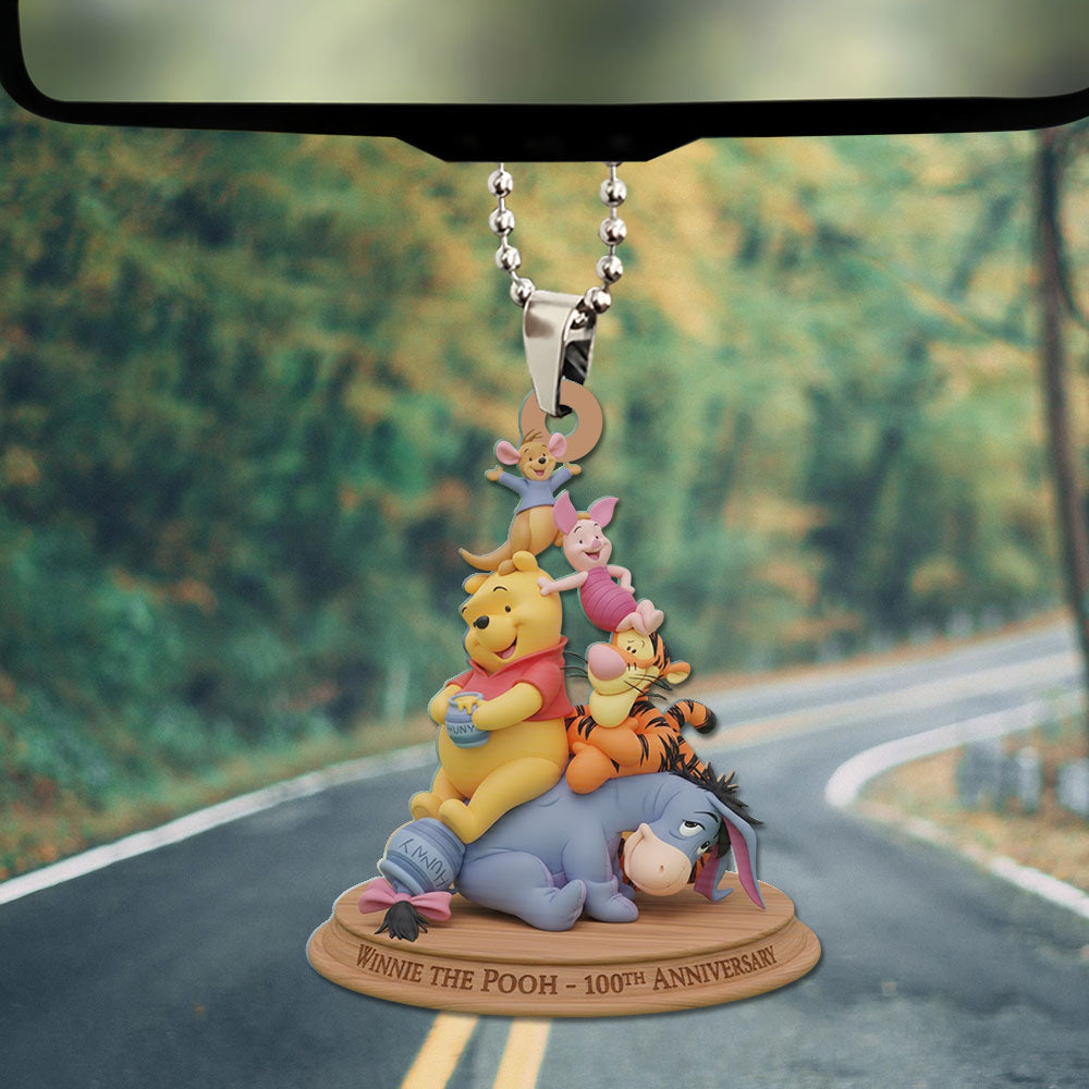 Winnie-the-Pooh 100th Anniversary Custom shape 2-sided Acrylic Car Ornament – TMTHU3092