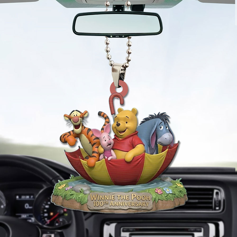 Winnie-the-Pooh 100th Anniversary Custom shape 2-sided Acrylic Car Ornament – TMTHU3096