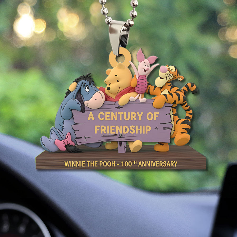 Winnie-the-Pooh 100th Anniversary Custom shape 2-sided Acrylic Car Ornament – TMTHU3109