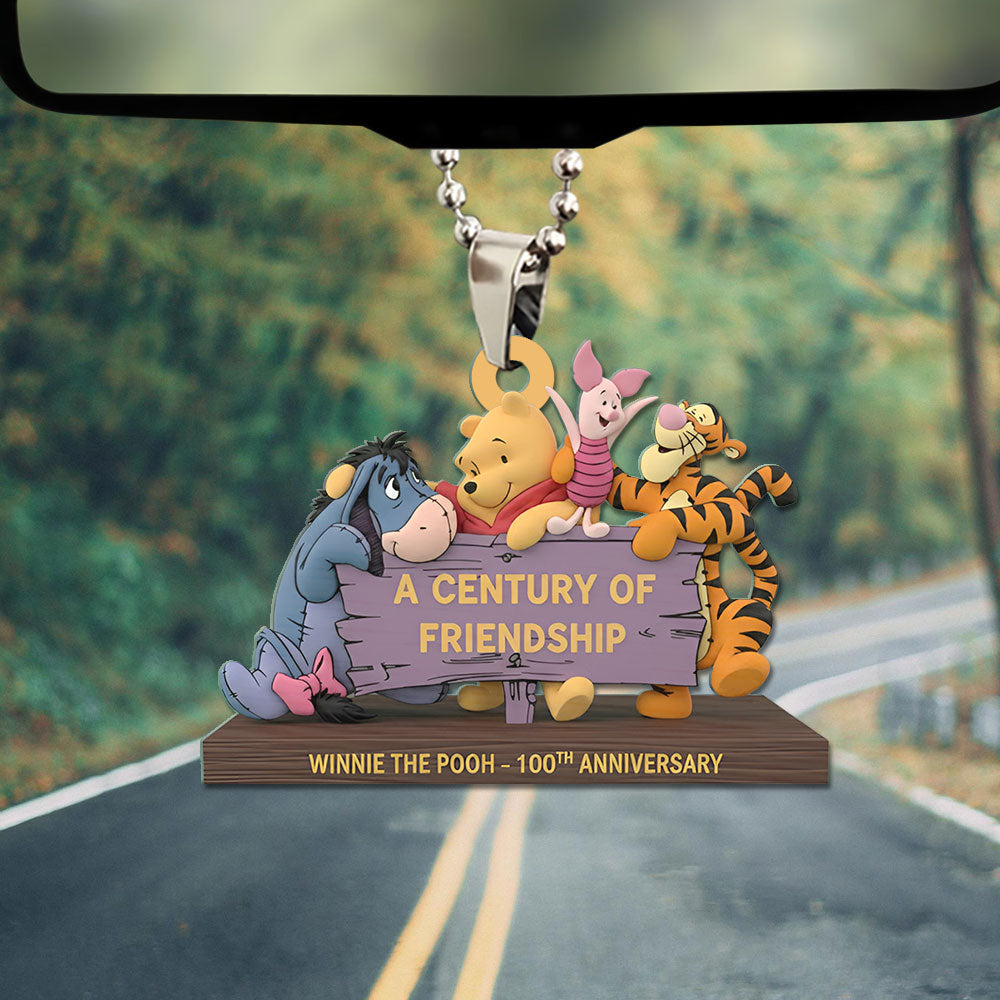 Winnie-the-Pooh 100th Anniversary Custom shape 2-sided Acrylic Car Ornament – TMTHU3109