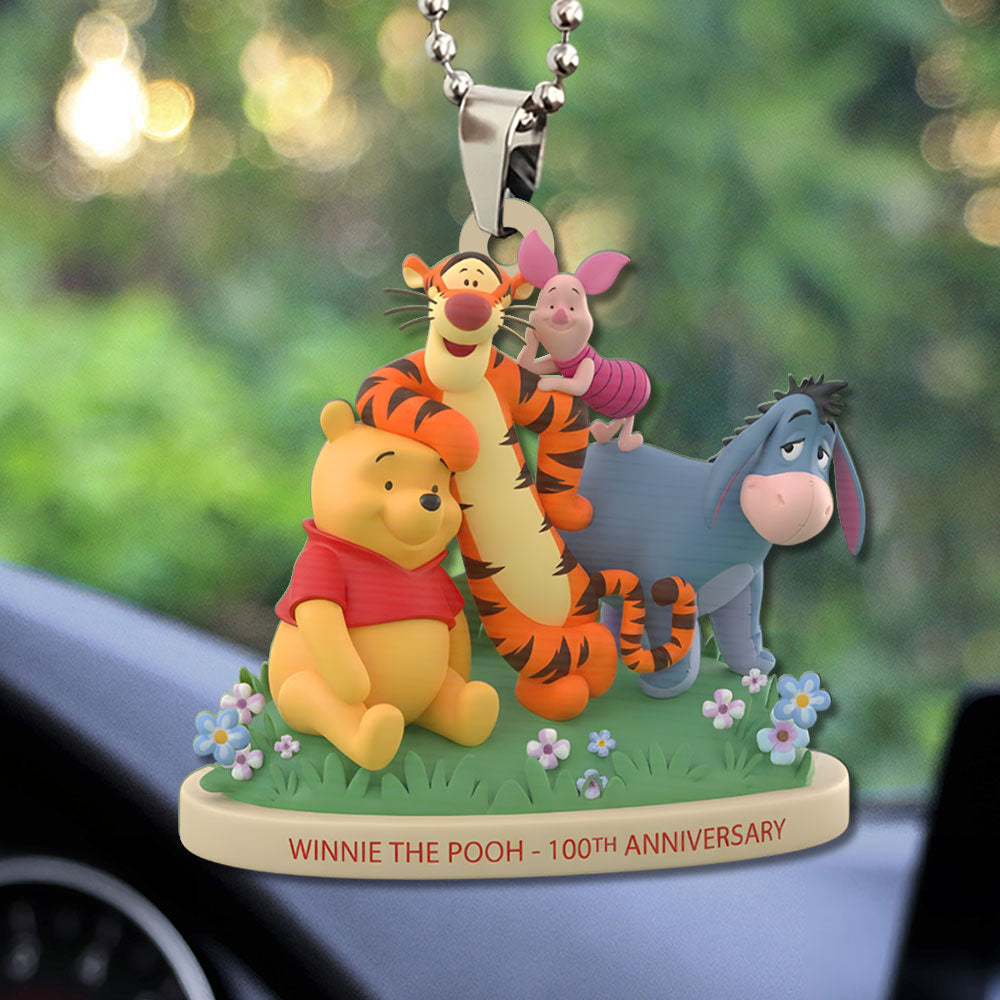 Winnie-the-Pooh 100th Anniversary Custom shape 2-sided Acrylic Car Ornament – TMTHU3130