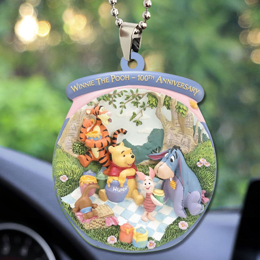 Winnie-the-Pooh 100th Anniversary Custom shape 2-sided Acrylic Car Ornament – TMTHU3133