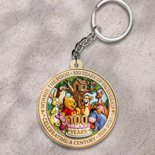 Winnie-the-Pooh 100th Anniversary Custom Shape 2-sided Keychain – HOATT17663