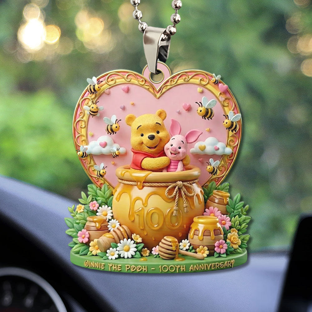 Winnie-the-Pooh 100th Anniversary Custom shape 2-sided Acrylic Car Ornament – TMTHU3152