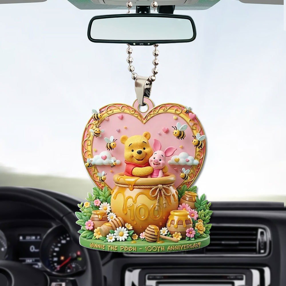 Winnie-the-Pooh 100th Anniversary Custom shape 2-sided Acrylic Car Ornament – TMTHU3152
