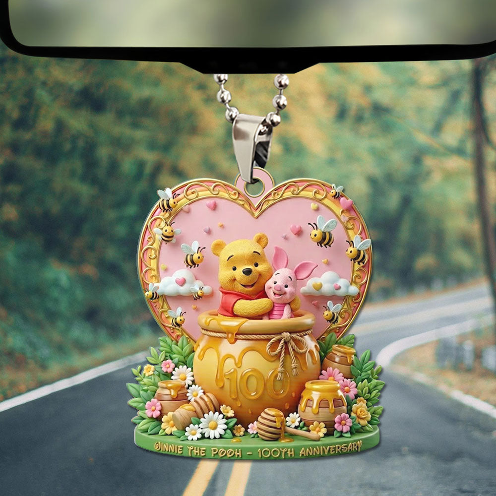 Winnie-the-Pooh 100th Anniversary Custom shape 2-sided Acrylic Car Ornament – TMTHU3152