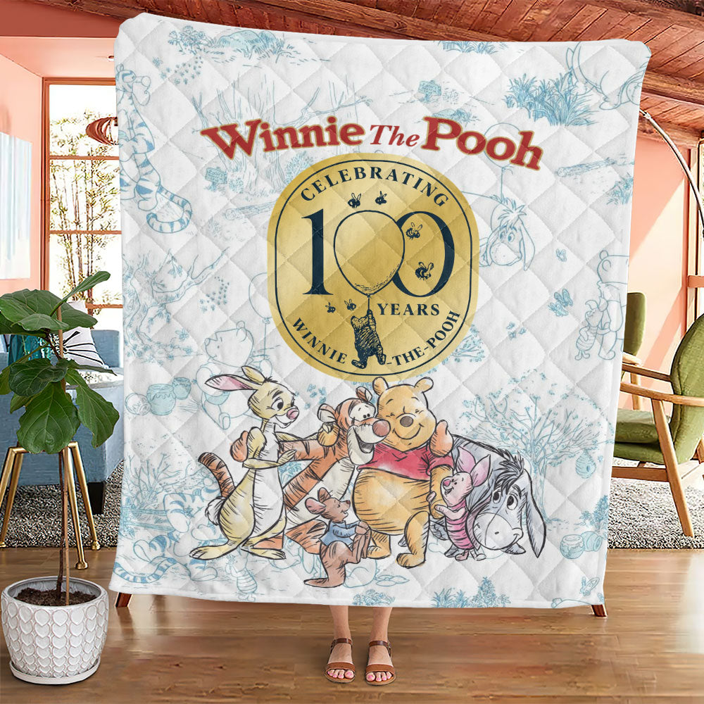 Winnie-the-Pooh 100th Anniversary 2026 Quilt Blanket – TMTHU6151