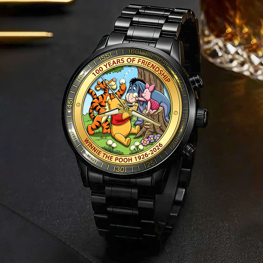 Winnie-the-Pooh 100th Anniversary Black Stainless Steel Watch – HOATT15636