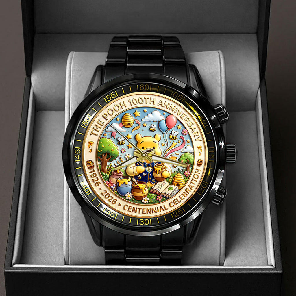Winnie-the-Pooh 100th Anniversary Black Stainless Steel Watch – HOATT15694