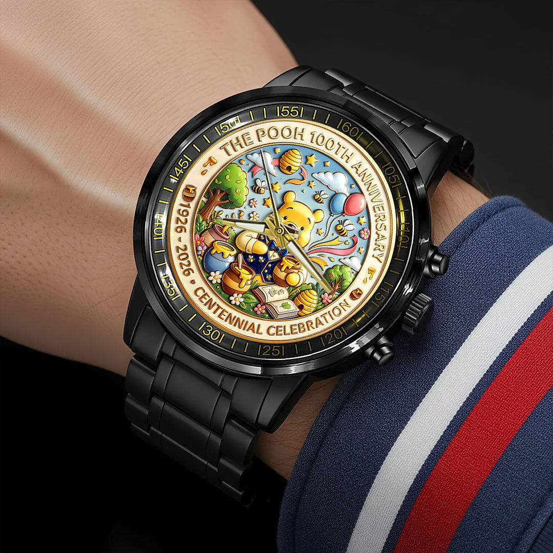 Winnie-the-Pooh 100th Anniversary Black Stainless Steel Watch – HOATT15694