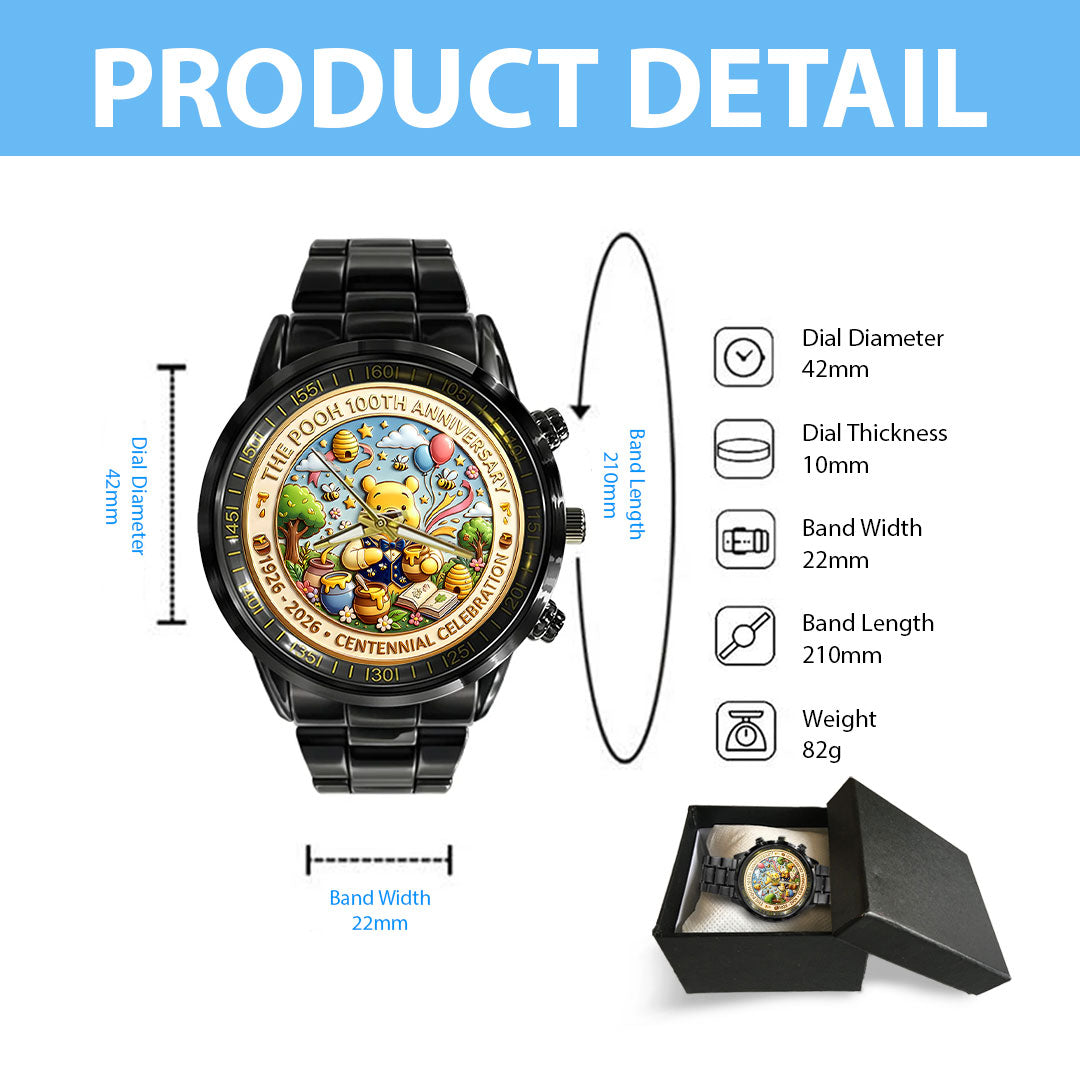 Winnie-the-Pooh 100th Anniversary Black Stainless Steel Watch – HOATT15694