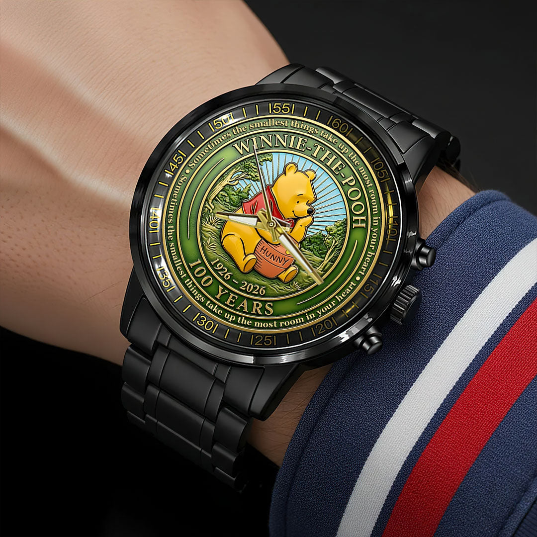 Winnie-the-Pooh 100th Anniversary Black Stainless Steel Watch – HOATT15695