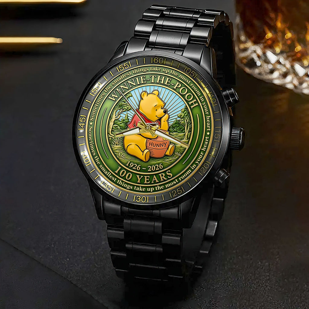 Winnie-the-Pooh 100th Anniversary Black Stainless Steel Watch – HOATT15695