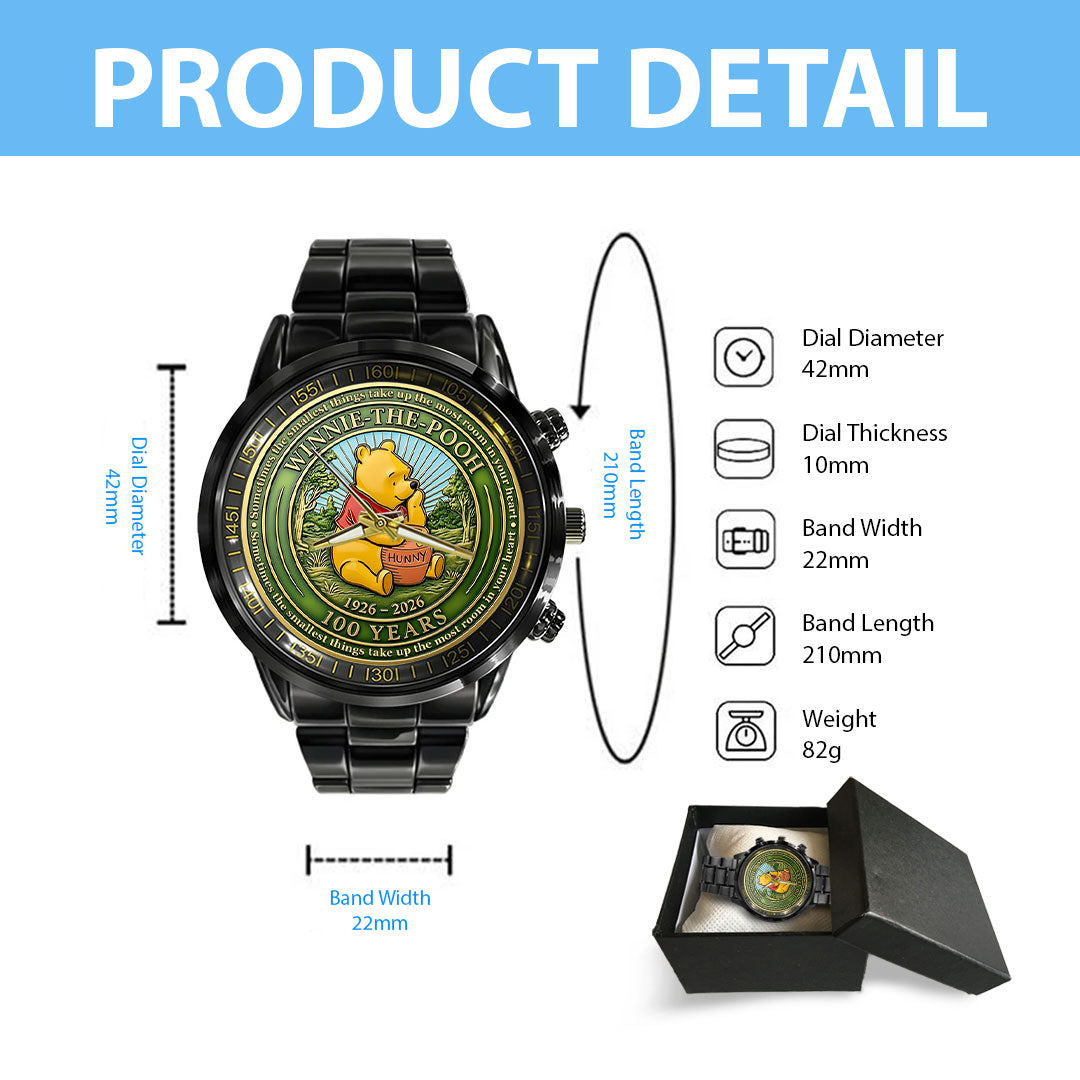 Winnie-the-Pooh 100th Anniversary Black Stainless Steel Watch – HOATT15695