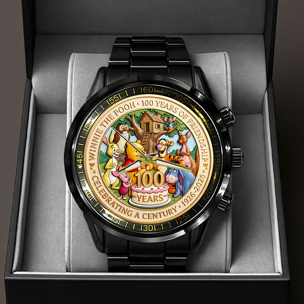 Winnie-the-Pooh 100th Anniversary Black Stainless Steel Watch – HOATT15589
