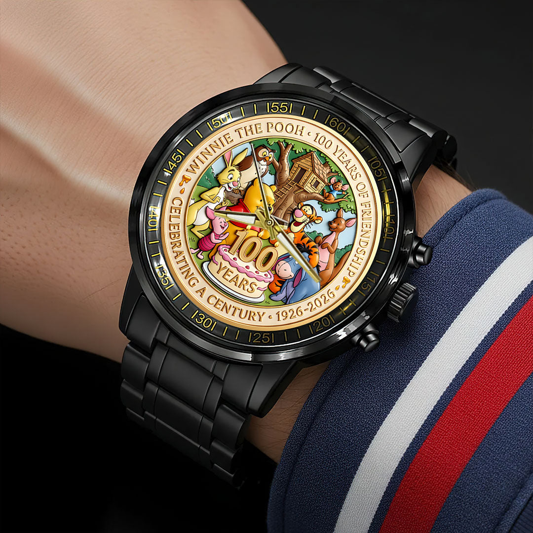 Winnie-the-Pooh 100th Anniversary Black Stainless Steel Watch – HOATT15589
