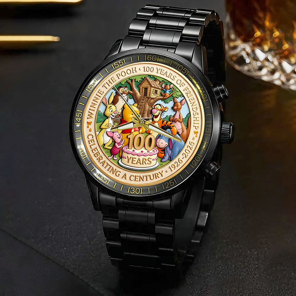 Winnie-the-Pooh 100th Anniversary Black Stainless Steel Watch – HOATT15589