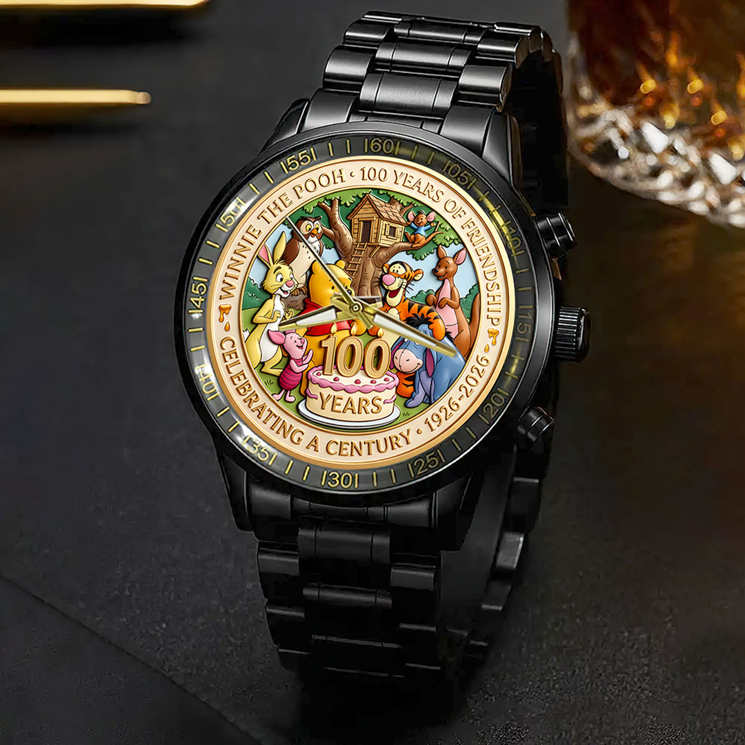 Winnie-the-Pooh 100th Anniversary Black Stainless Steel Watch – HOATT15589