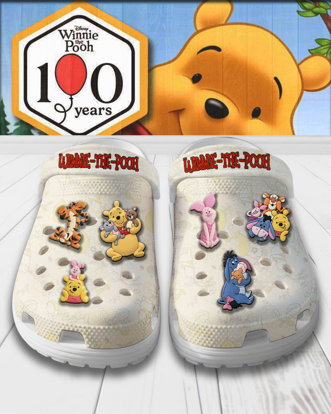 Winnie-the-Pooh 100th Anniversary Custom Clogs – TMTHU7414
